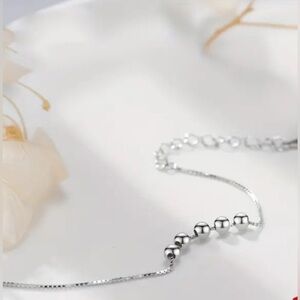 925 STERLING SILVER FOOT BRACELET with 6 small beads
